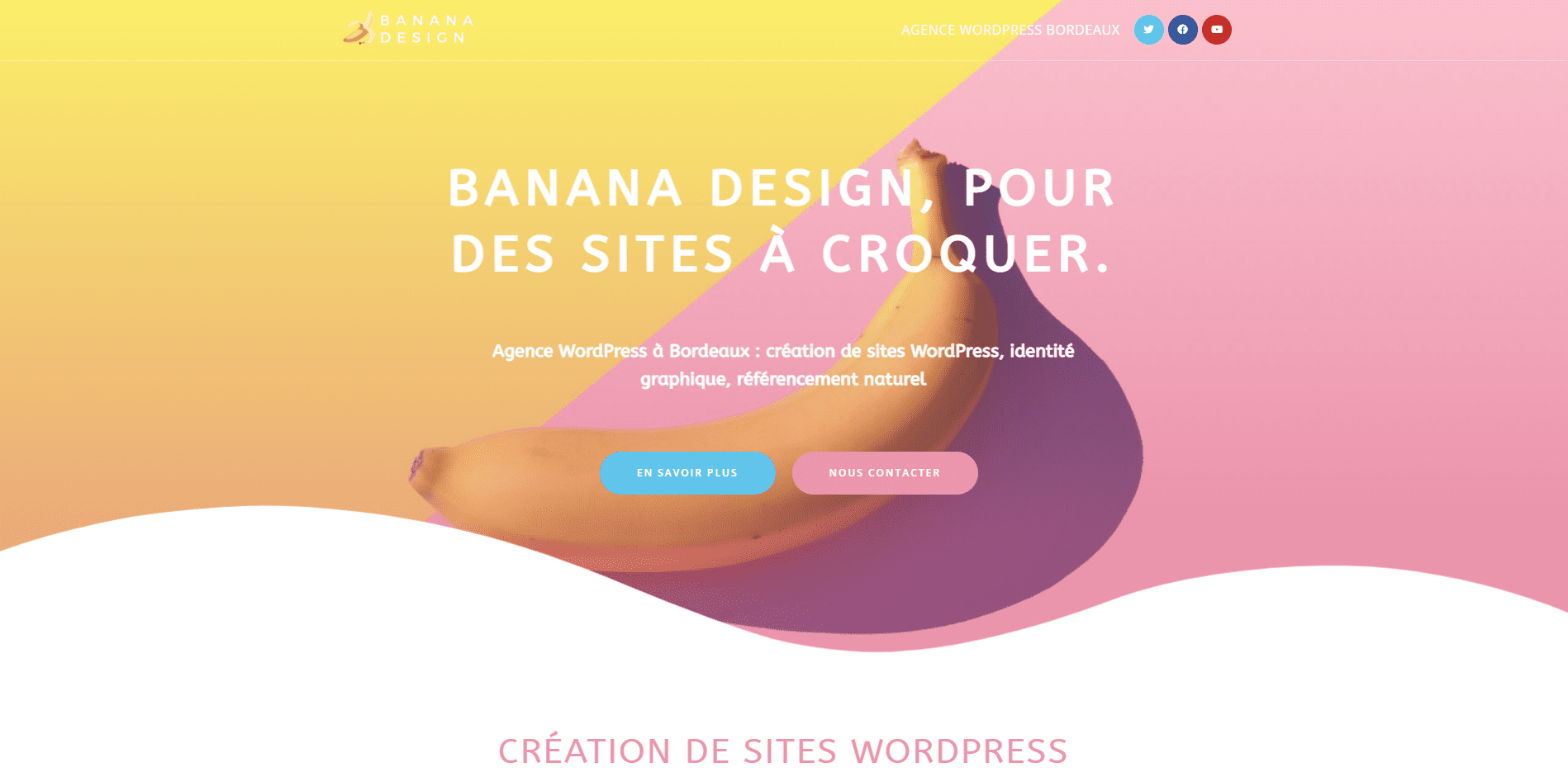 Page d'accueil site Banana Design